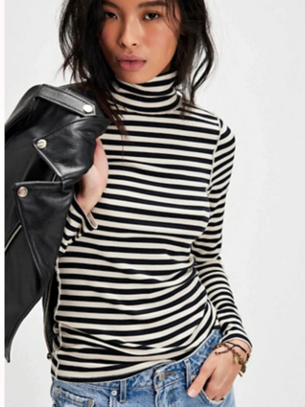 We The Free Striped Turtleneck